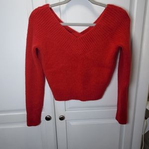 Red Divided Sweater Size XS